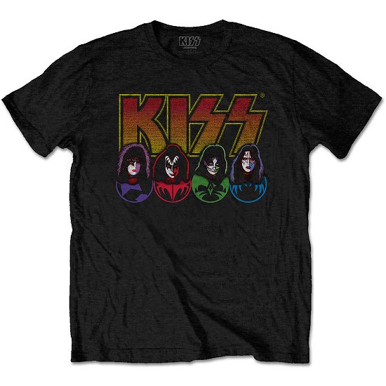 KISS Unisex T-Shirt: Logo, Faces & Icons - Kiss - Fanituote -  - 5056170671521 - 
