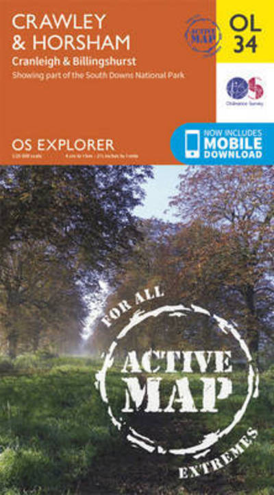 Cover for Ordnance Survey · Crawley &amp; Horsham, Cranleigh &amp; Billingshurst - OS Explorer Map Active (Map) [May 2015 edition] (2015)