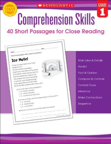 Cover for Linda Beech · Comprehension Skills: Short Passages for Close Reading: Grade 1 (Paperback Book) [Csm Wkb edition] (2012)