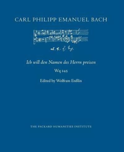 Cover for Carl Philipp Emanuel Bach · Ich Will Den Namen Des Herrn Preisen, Wq 245 (Paperback Bog) (2018)