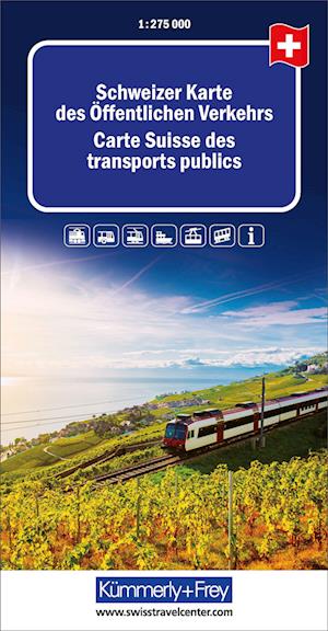 Switzerland map of public transport - Thematic maps -  - Books - Kummerly & Frey,Switzerland - 9783259018521 - July 5, 2024