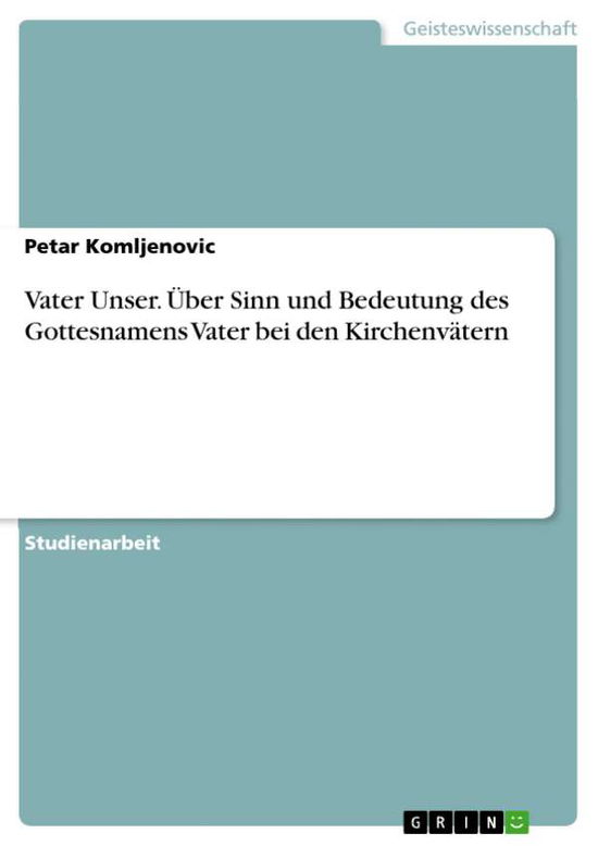 Cover for Komljenovic · Vater Unser (Book) [German edition] (2009)