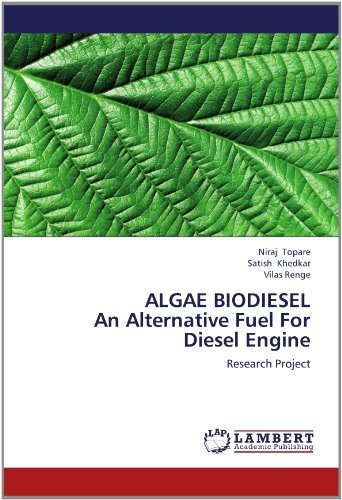 Cover for Vilas Renge · Algae Biodiesel  an Alternative Fuel for Diesel Engine: Research Project (Paperback Bog) (2012)