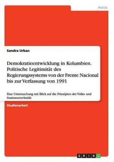 Cover for Urban · Demokratieentwicklung in Kolumbie (Book) (2016)