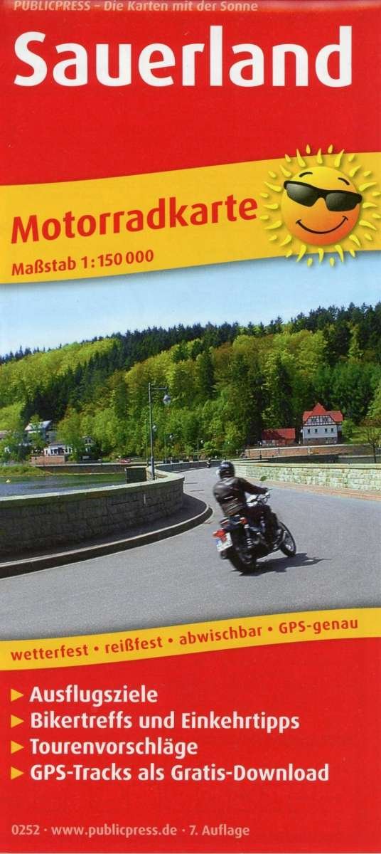 Cover for Publicpress · Sauerland, motorcycle map 1:150,000 (Map) (2019)