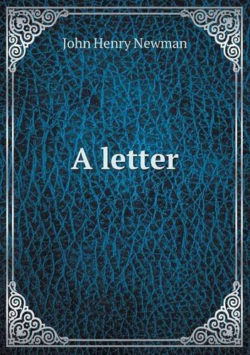Cover for Newman John Henry · A Letter (Paperback Book) (2013)