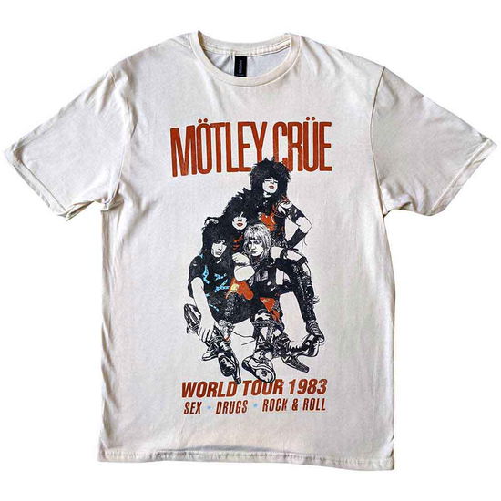 Cover for Mötley Crüe · Motley Crue Unisex T-Shirt: World Tour Vintage (T-shirt) [size S] [White - Unisex edition]