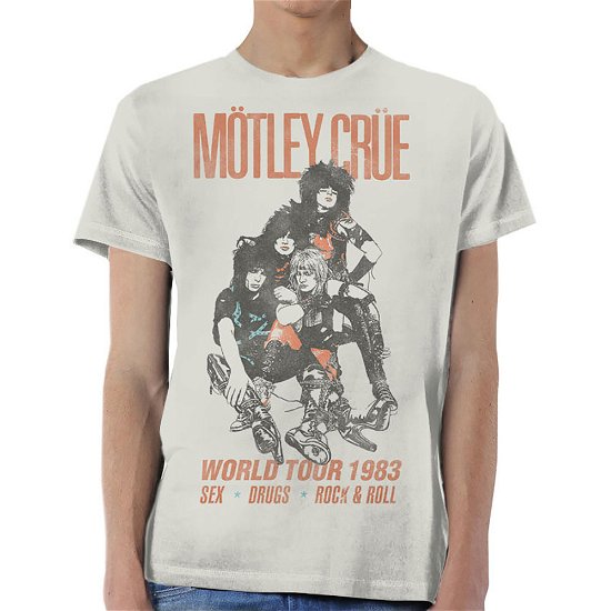 Cover for Mötley Crüe · Motley Crue Unisex T-Shirt: World Tour Vintage (T-shirt) [size S] [White - Unisex edition]