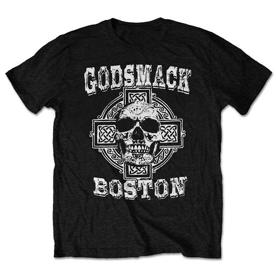 Godsmack Unisex T-Shirt: Boston Skull (Retail Pack) - Godsmack - Merchandise - Bandmerch - 5056170629522 - 
