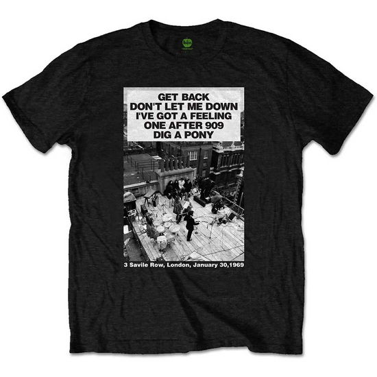 The Beatles Unisex T-Shirt: Rooftop Songs - The Beatles - Koopwaar -  - 5056561005522 - 