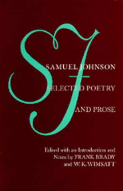 Samuel Johnson: Selected Poetry and Prose - Frank Brady - Kirjat - University of California Press - 9780520035522 - tiistai 7. helmikuuta 1978