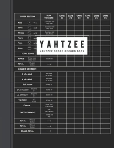 Yahtzee Score Sheet - Black and White Publishing - Böcker - Independently published - 9781087203522 - 3 augusti 2019