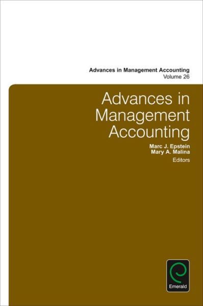 Cover for Marc J. Epstein · Advances in Management Accounting - Advances in Management Accounting (Hardcover Book) (2016)
