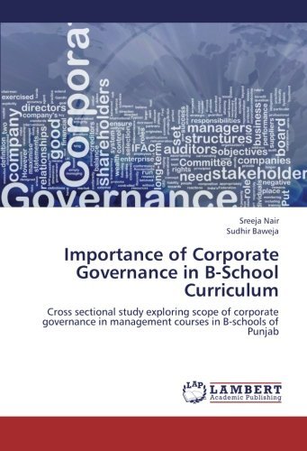 Cover for Sudhir Baweja · Importance of Corporate Governance in B-school Curriculum: Cross Sectional Study Exploring Scope of Corporate Governance in Management Courses in B-schools of Punjab (Paperback Book) (2012)