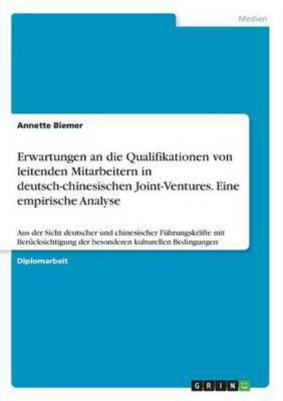 Cover for Annette Biemer · Erwartungen an Die Qualifikationen Von L (Paperback Book) (2016)