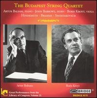 Hindemith Brahms Shostakov - Budapest String Quartet - Musique - BRIDGE RECORDS - 0090404917523 - 31 mars 2008