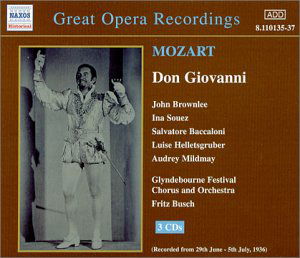 Mozartdon Giovanni - Glyndebourne Fest Orbusch - Musik - NAXOS HISTORICAL - 0636943113523 - 2 april 2001