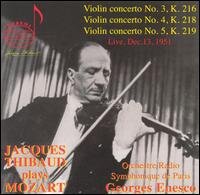 Cover for Mozart / Thibaud · Jacques Thibaud Plays Mozart (CD) (2003)
