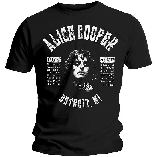 Alice Cooper Unisex T-Shirt: School's Out Lyrics - Alice Cooper - Produtos - MERCHANDISE - 5055979921523 - 26 de novembro de 2018