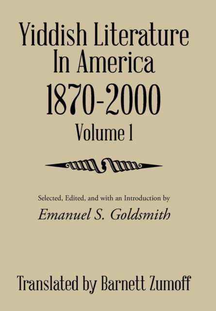 Cover for Barnett Zumoff · Yiddish Literature in America 1870-2000 (Hardcover Book) (2016)