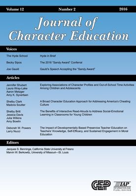 Cover for Jonathan M. Tirrell · Journal of Character Education, Volume 12, Issue 2, 2016 (Paperback Book) (2017)