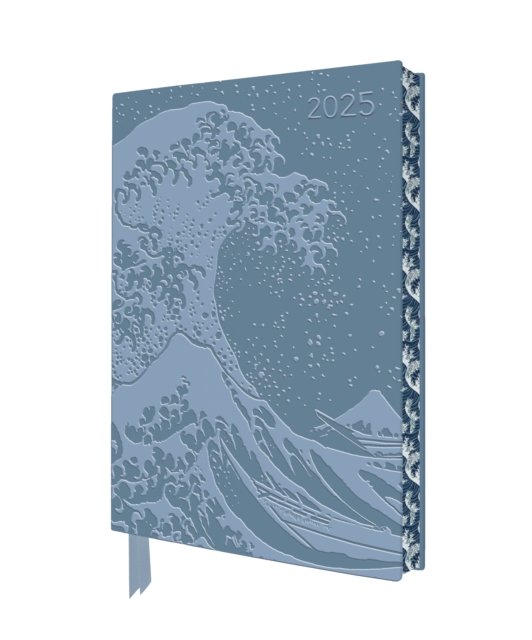 Cover for Flame Tree Studio · Katsushika Hokusai: The Great Wave 2025 Artisan Art Vegan Leather Diary Planner - Page to View with Notes (DIV) (2024)