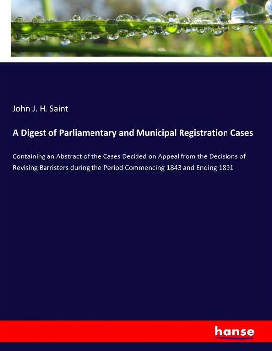 Cover for Saint · A Digest of Parliamentary and Mun (Bog) (2017)