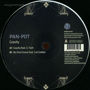 Cover for Pan-pot · Gravity (12&quot;) (2012)