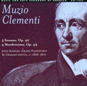 3 Sonatas Op 40 / 4 Monferrinas Op 49 - Clementi / Khouri - Muzyka - MUSIC & ARTS - 0017685105524 - 22 sierpnia 2000