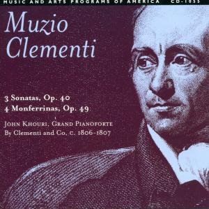 3 Sonatas Op 40 / 4 Monferrinas Op 49 - Clementi / Khouri - Musik - MUSIC & ARTS - 0017685105524 - 22. august 2000