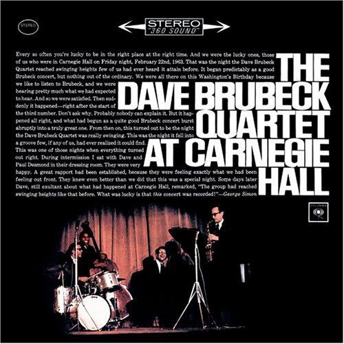 At Carnegie Hall - Dave Brubeck - Musique - SONYBMG - 0074646145524 - 10 avril 2001