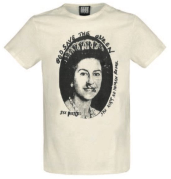 Sex Pistols God Save The Queen Amplified Vintage White Small T Shirt - Sex Pistols - Mercancía - AMPLIFIED - 5054488588524 - 