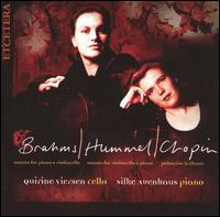 Cover for Brahms · Sonates For Cello &amp; Piano (CD) (2014)