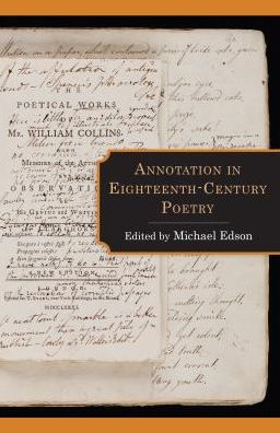 Annotation in Eighteenth-Century Poetry - Studies in Text & Print Culture - - Books - Lehigh University Press - 9781611462524 - October 18, 2017