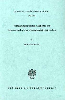 Cover for Kübler · Verfassungsrechtliche Aspekte de (Bog) (1977)