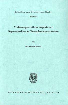 Cover for Kübler · Verfassungsrechtliche Aspekte de (Book) (1977)