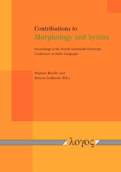 Cover for Stephan Kessler · Contributions to Morphology and Syntax (Paperback Book) (2015)