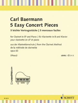 Cover for Carl Baermann · 5 Easy Concert Pieces (Sheet music) (2017)