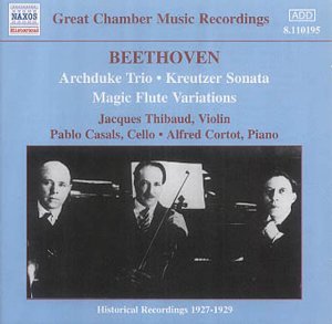 Cover for Beethoven / Thibaud / Casals / Cortot · Great Chamber Music Recordings (CD) (2002)