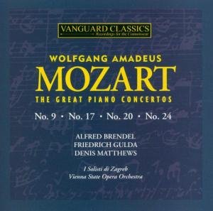 Cover for No. 9 Brendel / Janigro - No. 17 Gulda / Angerer - No.s 20 &amp; 24 Matthews / Swarowsky · Concertos for Piano no 9, no 24 no 20 in D minor K466 Vanguard Classics Klassisk (CD) (2007)