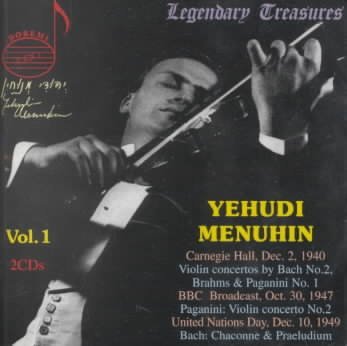 Cover for Menuhin / Schneevoigt / Bbc So / Boult · Yehudi Menuhin 1 (CD) (2001)