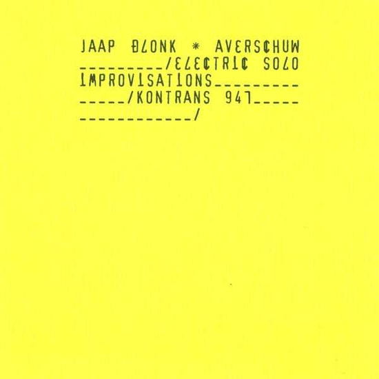 Cover for Jaap Blonk · Averschuw (CD) (2001)