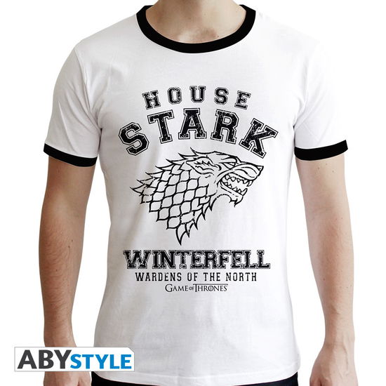 Cover for T-Shirt Männer · GAME OF THRONES - Tshirt House Stark man SS whit (MERCH) (2019)