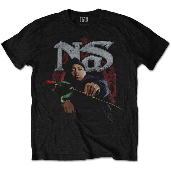 Nas Unisex T-Shirt: Red Rose - Nas - Produtos -  - 5056170644525 - 