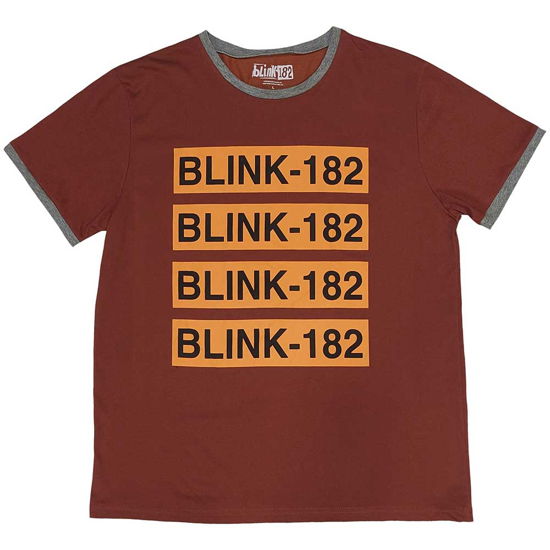 Blink-182 Unisex Ringer T-Shirt: Logo Repeat - Blink-182 - Merchandise -  - 5056737209525 - 