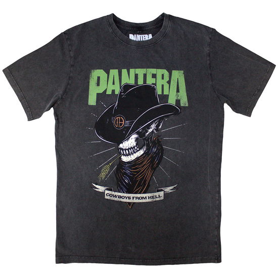 Pantera · Pantera Unisex Stone Wash T-Shirt: Skeleton Cowboy (T-shirt) [size S] (2024)