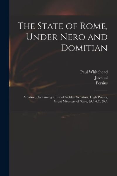 Cover for Paul 1710-1774 Whitehead · The State of Rome, Under Nero and Domitian (Taschenbuch) (2021)