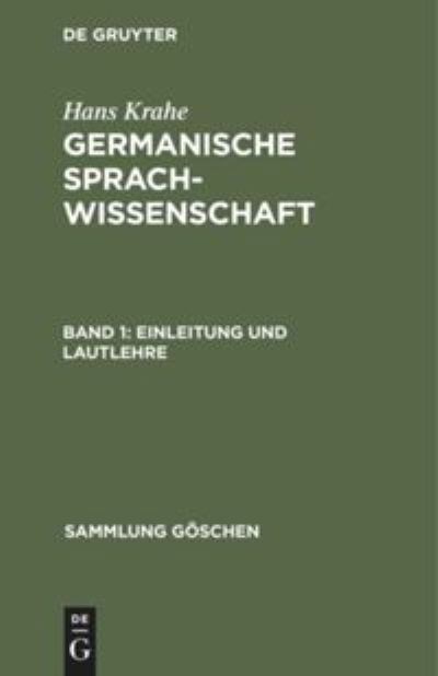 Cover for Hans Krahe · Einleitung und Lautlehre (Hardcover Book) (1901)