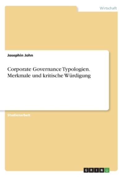 Cover for John · Corporate Governance Typologien. M (Bog)