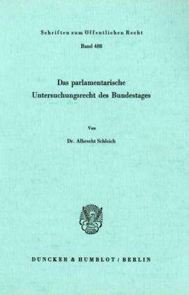 Cover for Schleich · Das parlamentarische Untersuch (Book) (1985)